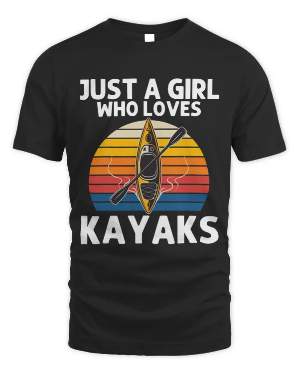 Vintage Kayaking Design For Girls Kids Kayak Paddling Lover