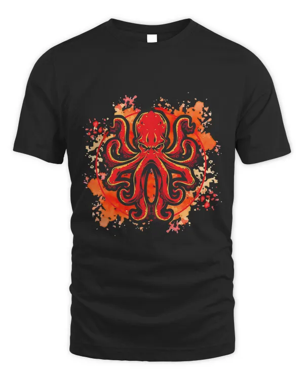 Marine Animals Octopus Seafood Lover Retro Squid