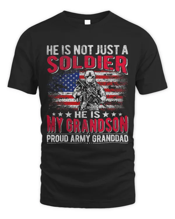 Mens My Grandson Is A Soldier Proud Army Granddad Grandpa Gifts
