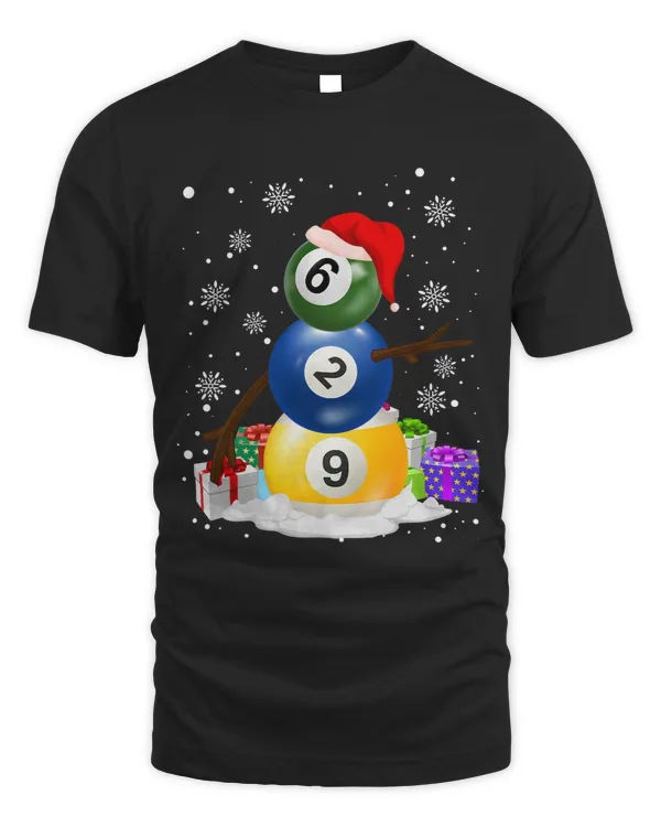 Billiards Christmas Snowman with Pool Table Balls