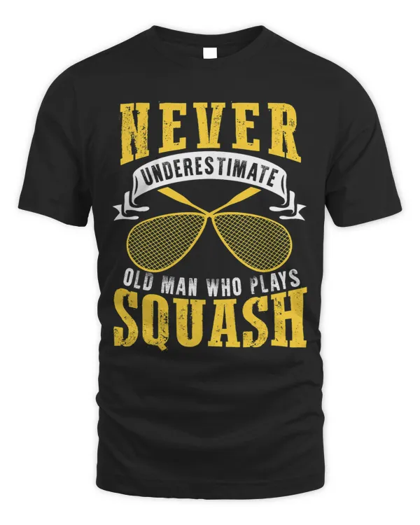 Mens Old Man Squash Player Indoor Tennis Court Match Ball Sports