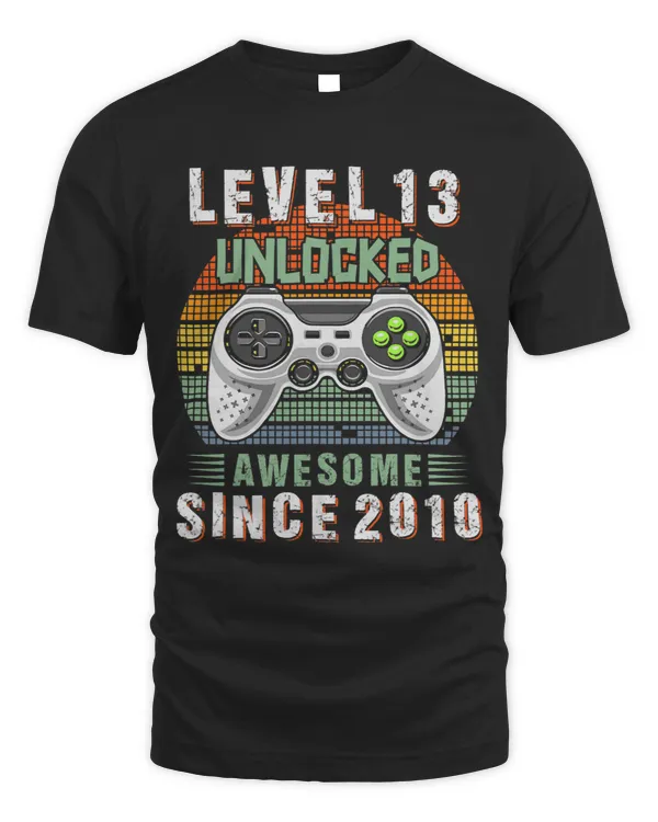 Level 13 Unlocked Awesome Since 2010 Thirteen 13yr BDay Boy
