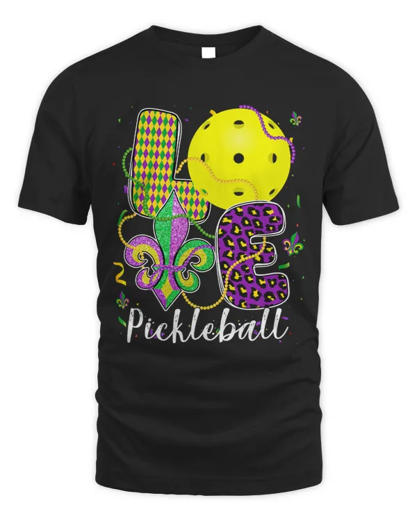 Love Pickleball Ball Fleur de Lis Beads Fat Tuesday Parade