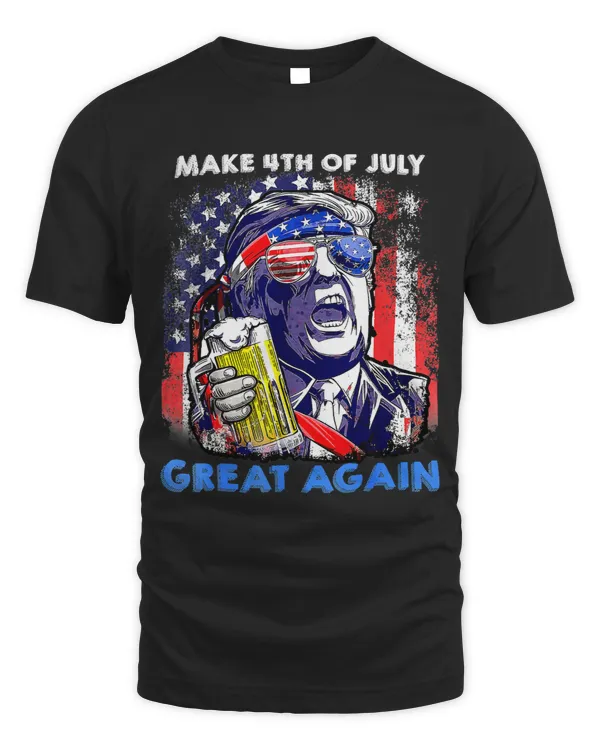 Make 4th of July Great Again Funny Trump Drinking Beer43