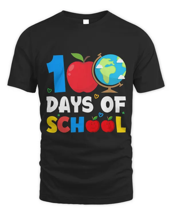 100 Days of School Apple World Boys Girls Student Teacher