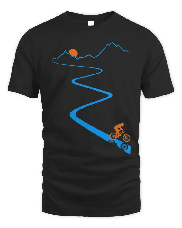 Downhill Mountain Line Drawing Illustrations Colors Gift