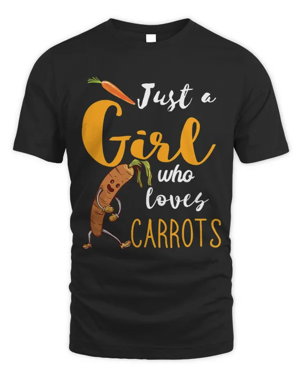 Just A Girl Who Loves Carrots Funny Vegetable Vegan Gardener