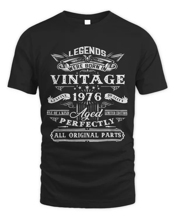 47th Birthday Vintage Tee For Legends Born 1976 47 Yrs Old