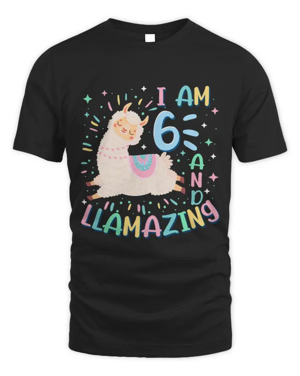 6th Birthday I Am 6 Years Old And Llamazing Llama Girl Teens