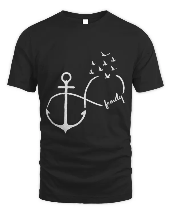 Infinity with lettering family flying birds anchor