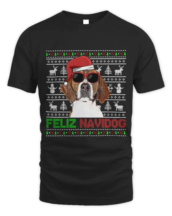 American Foxhound Dog Feliz Navidog Funny Christmas