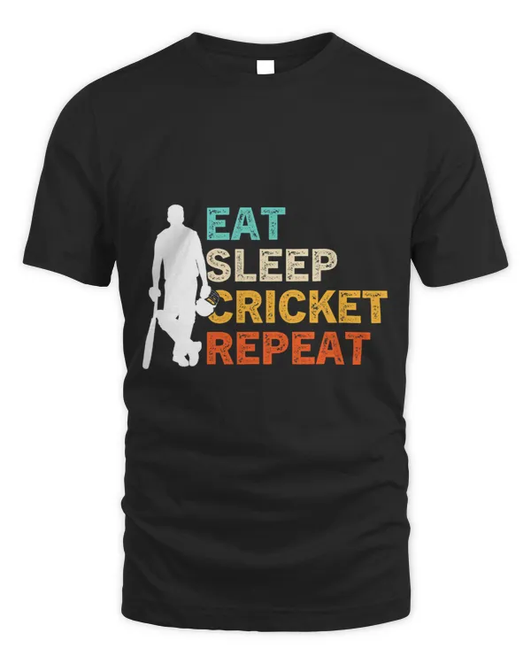 Eat Sleep Cricket Repeat Cricketing Playing Cricket Fan