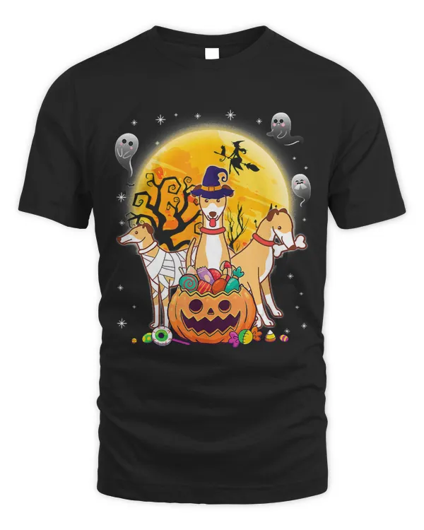 Whippets Dog Mummy Witch Moon Ghosts Happy Halloween Day 119