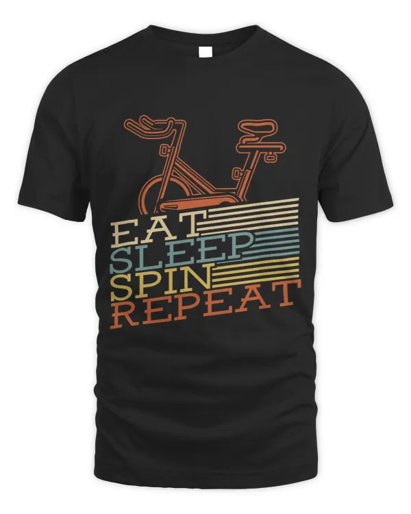 Eat Sleep Spin Repeat Vintage Spinning Indoor Cycling Shirt