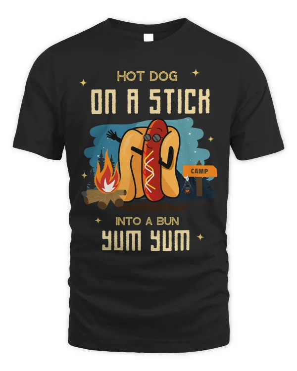 Camping With Funny Sayings Hot Dog On A Stick Campers Humor