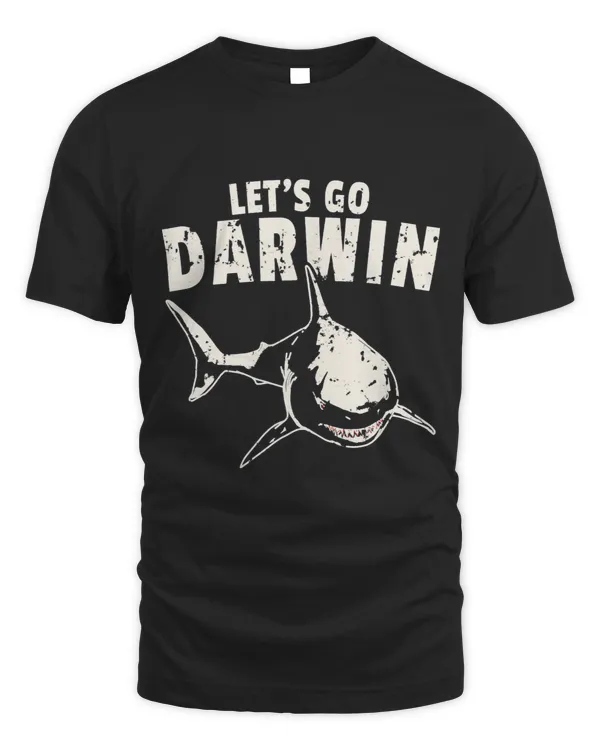 Shark Lets Go Darwin Sarcastic Pro Science Pun Graphic