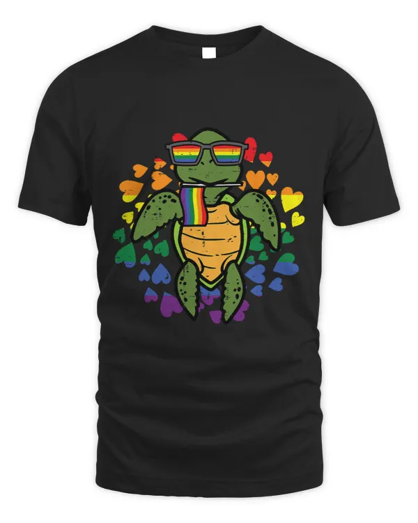Rainbow Flag Turtle Gay Pride Ally LGBTQ LGBT Men Women
