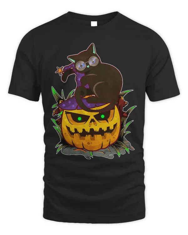 Black Cat on Pumpkin Humour Halloween Fancy Dress Costume