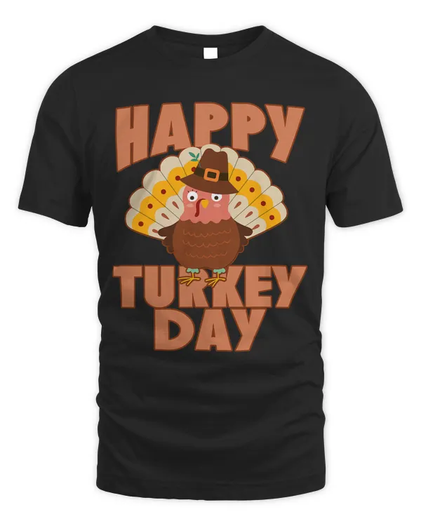 HAPPY TURKEY DAY WITH CUTE THANKSGIVING TURKEY