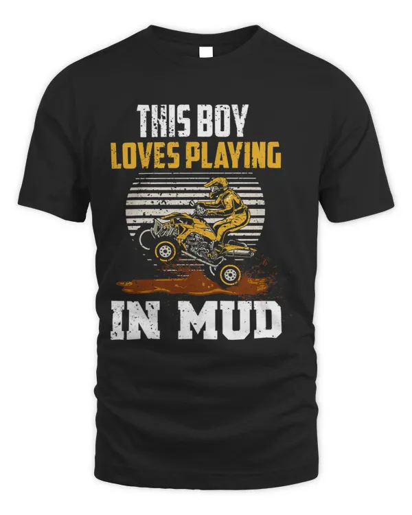 Kids Boy Loves Playing In Mud ATV Quad Dirt Bike Four Wheeler