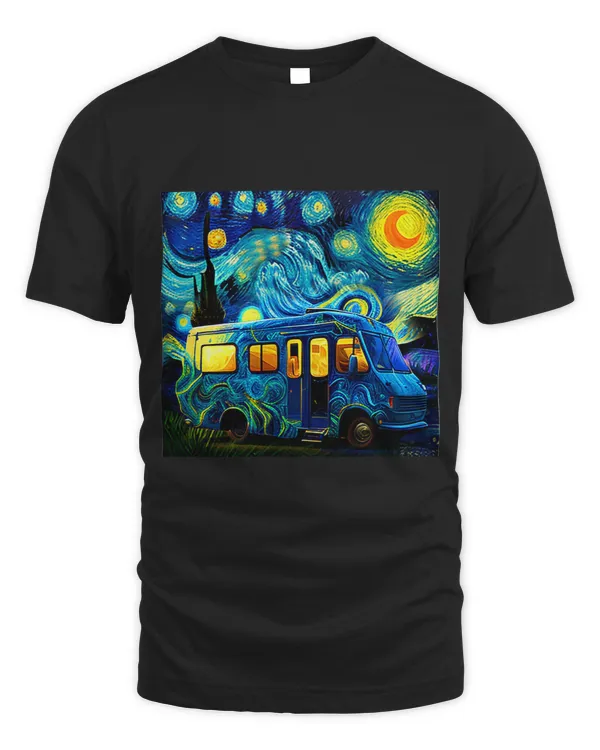 Camping Funny RV Trailer Van Gogh Starry Night Campers Caravan Neta Funny Goods Funn