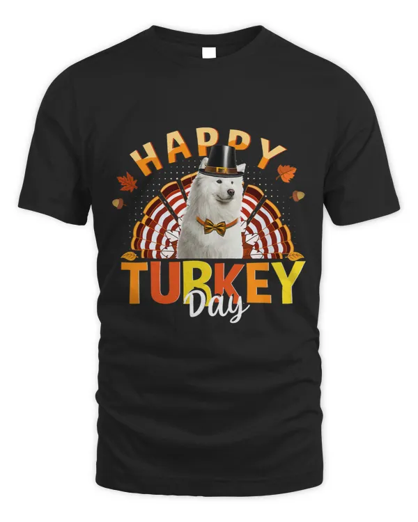 Happy Turkey Day Samoyed Thanksgiving Day Funny Holiday
