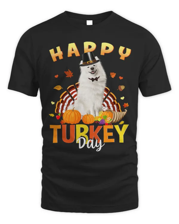 Happy Turkey Day Samoyed Thanksgiving Day Tees Holiday