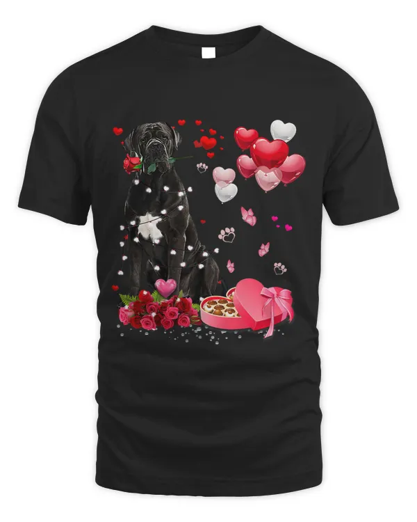 Funny Cane Corso Rose Heart Happy Valentine Day Dog Mom