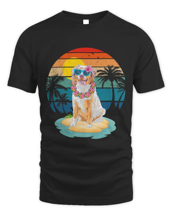 Vintage Beach Tropical Summer Vacation Shepherd Dog Lover
