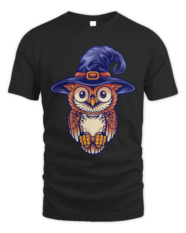 Cute Owl Wearing Witch Hat Animal Bird Lover Happy Halloween