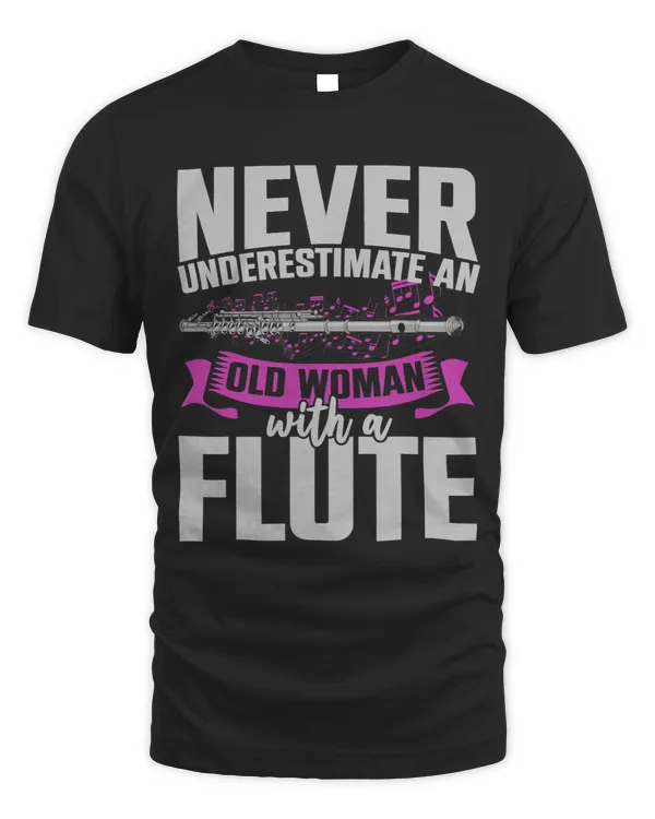 Retired Flutist Music Notes Women Musician Retirement Flute