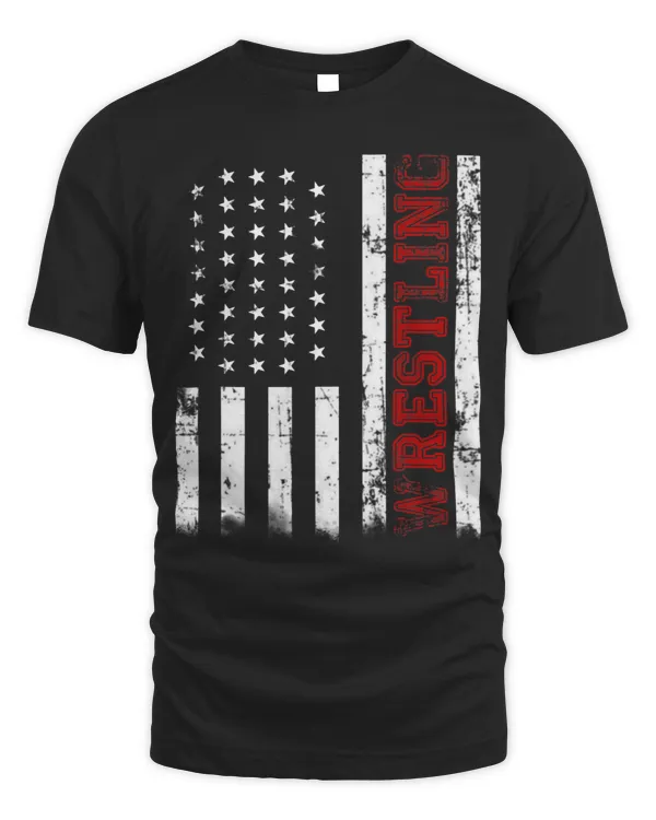 Vintage Eat Sleep Wrestle Repeat Wrestling American Flag