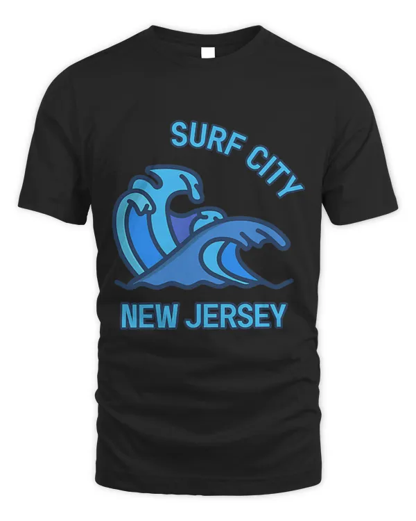 Graphic Surf City New Jersey Pocket Wave Souvenir