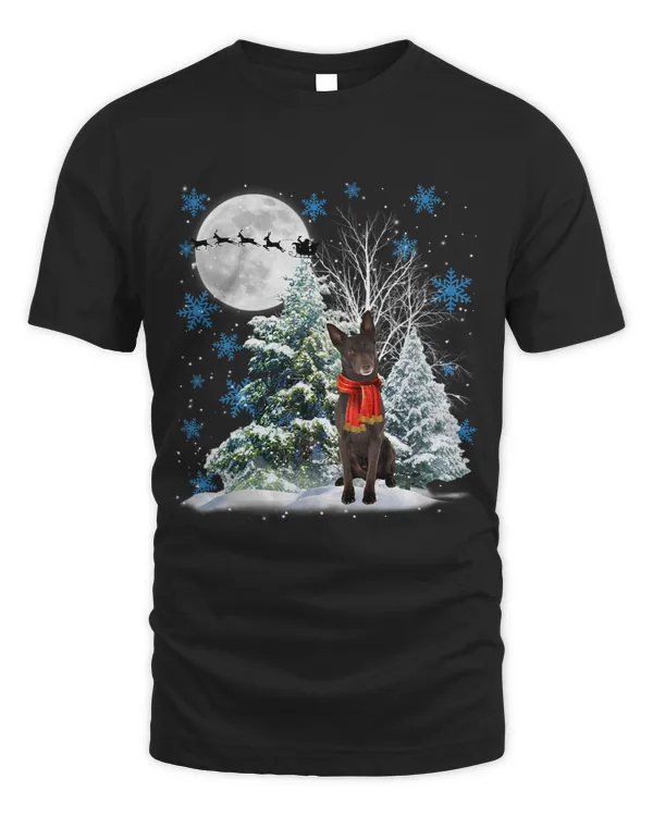 Australian Kelpie Under Moonlight Snow Christmas Pajama 141