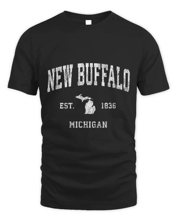 New Buffalo Michigan MI Vintage Athletic Sports Design