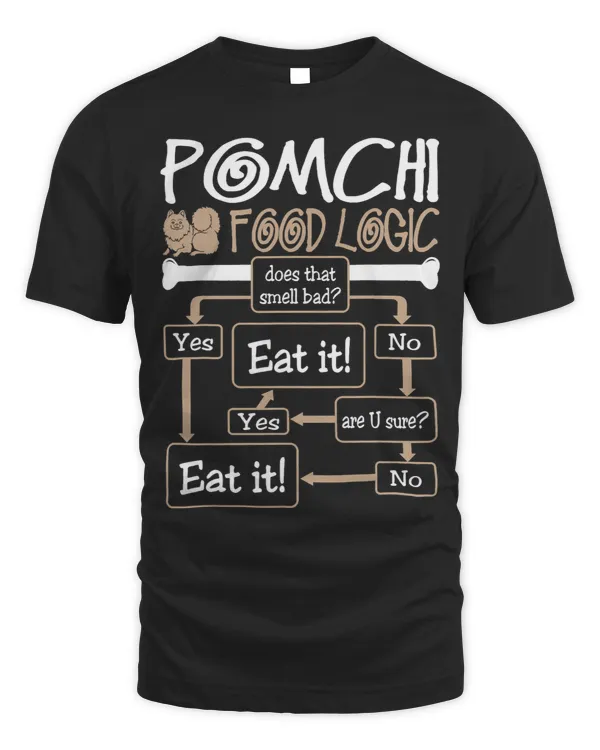 Pomchi Dog Food Logic Pets Lovers Tshirt