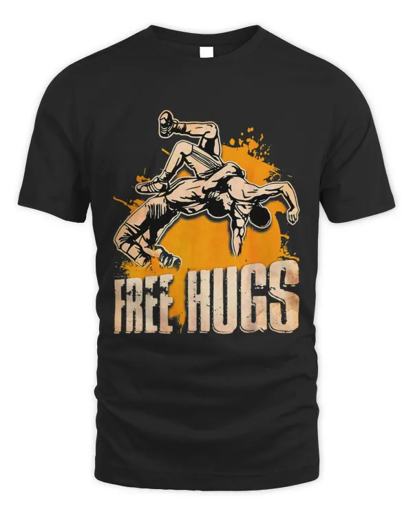 Funny Wrestling Wrestle Tees Free Hugs Wrestling Lover Gifts