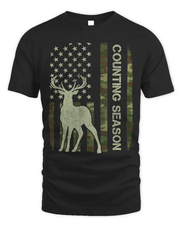 Counting Season Camouflage American Flag Deer Hunting