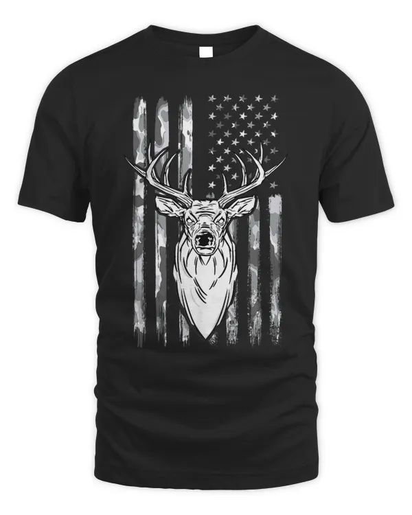 Buck Deer Hunting Hunter huntsman Camouflage Flag US flag