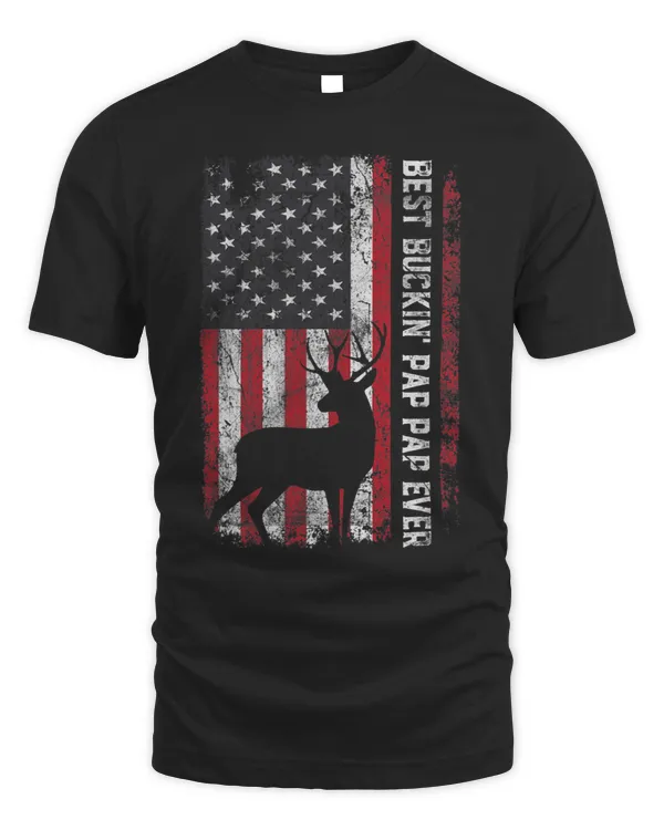 Mens USA Flag Best Buckin Pap Pap Ever Deer Hunting Fathers Day