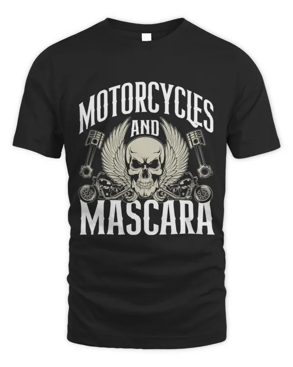 Motorcycles And Mascara MakeUp Women Girl Funny Motorcycle