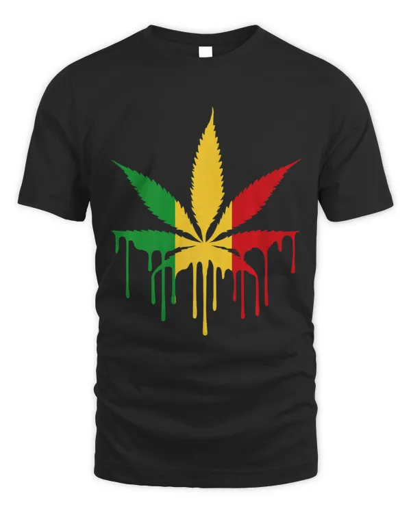 Marijuana Paint Drip Rasta Reggae Love T Shirt