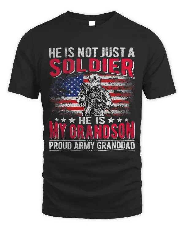 Mens My Grandson Is A Soldier Proud Army Granddad Grandpa Gifts