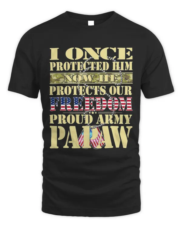Mens My Grandson Is A Soldier Proud Army Papaw Military Grandpa
