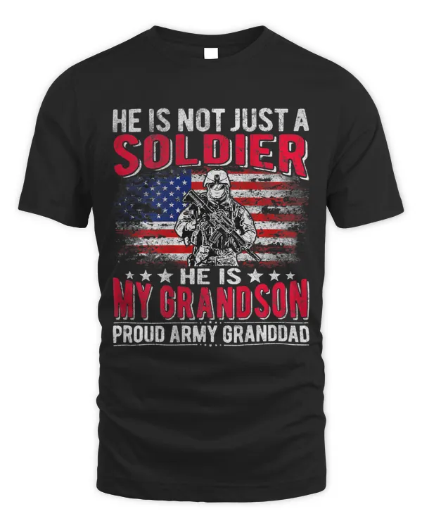 Mens My Grandson My Soldier Proud Army Granddad Military Grandpa