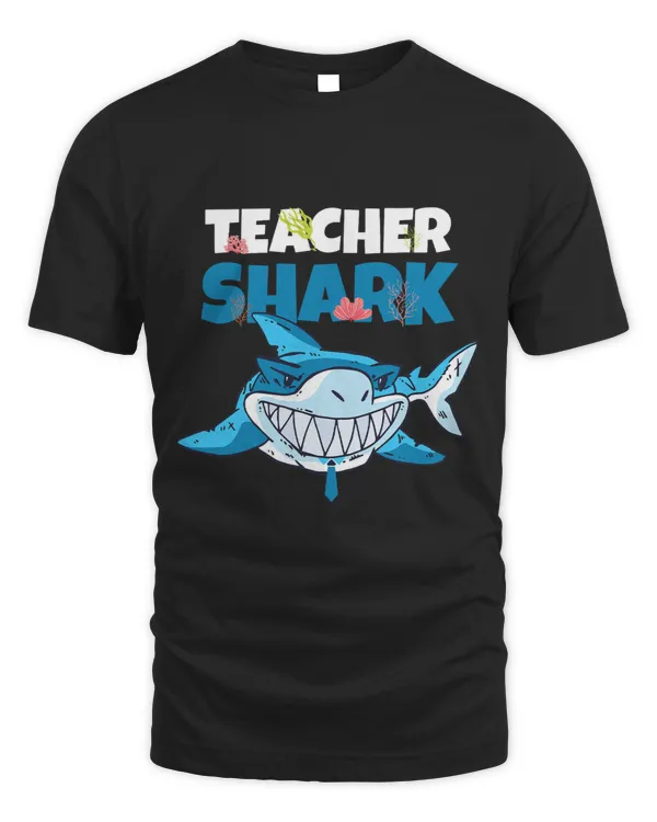 Teacher Shark Funny Blue Smiling Sharp Teeth Fish