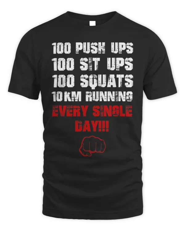 100 push ups 100 sit ups 100 squats 10 km running