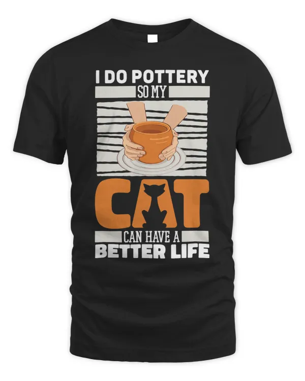 Potter Cat Handcraft Ceramic Clay Pottery