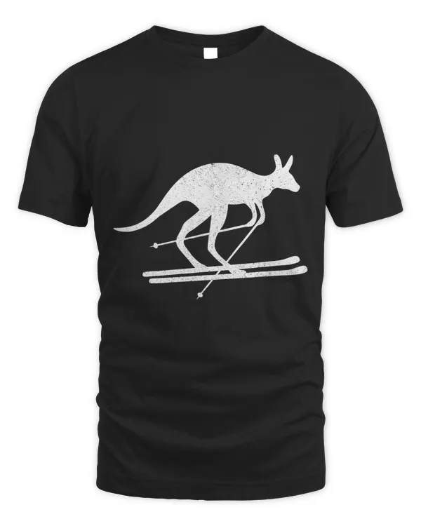 Kangaroo Skiing Fun Winter Sports Australia Travel Gift