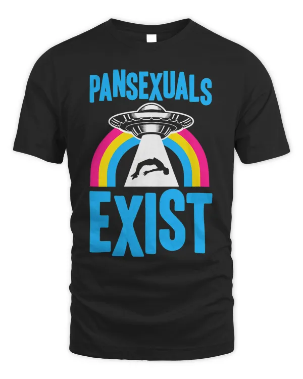 Pansexuals Exist UFO Alien Abduction Pan Pride Rainbow Funny
